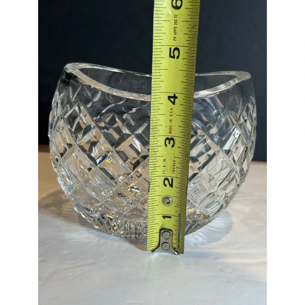 Waterford Ellipse Crystal Bowl Signed Ireland 5